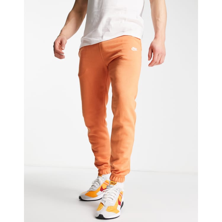 Nike Club Fleece casual fit cuffed sweatpants in dusty orange PEACH