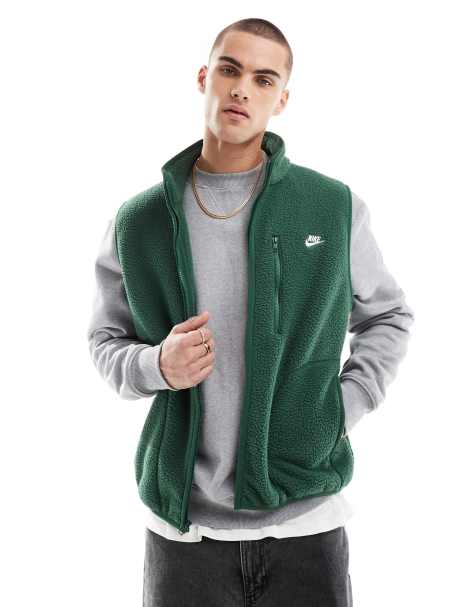 Nike – Club Fleece – Ciemnozielony bezrękawnik - view 1