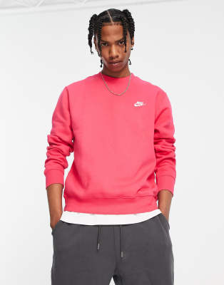 Mens pink best sale nike sweatshirt