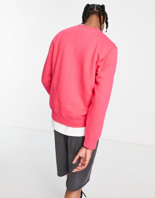 Nike Club Fleece crew neck sweatshirt in berry pink, 4 of 4