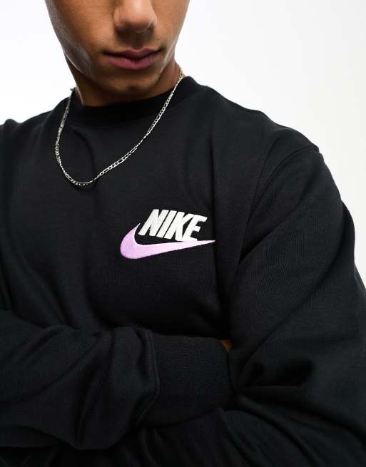 Nike Club fleece crew neck sweatshirt in black | ASOS