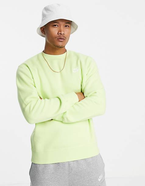 나이키 Nike Club fleece crew neck sweatshirt in lime,Lime