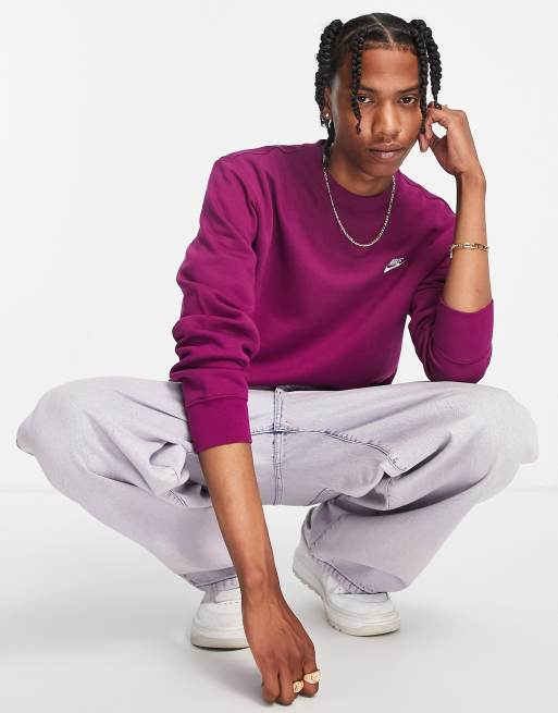 Nike purple cheap crew neck sweatshirt