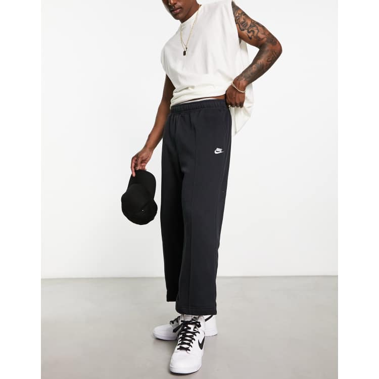 Nike Club fleece cropped joggers in black