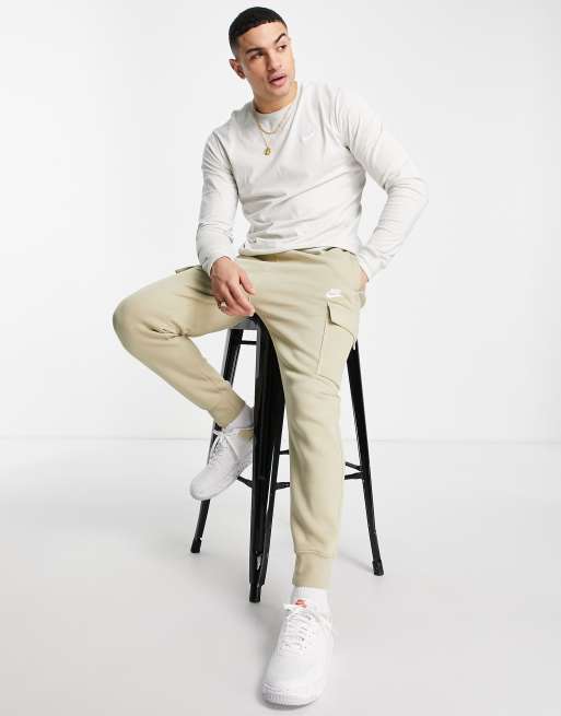 Nike Club cuffed sweatpants in limestone