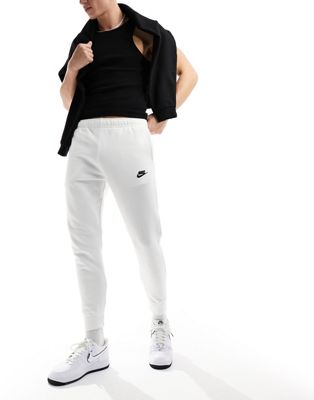 Nike Club cuffed joggers in white