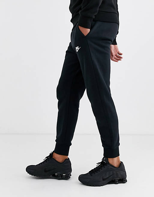 Nike Club Fleece cuffed sweatpants in black - BLACK