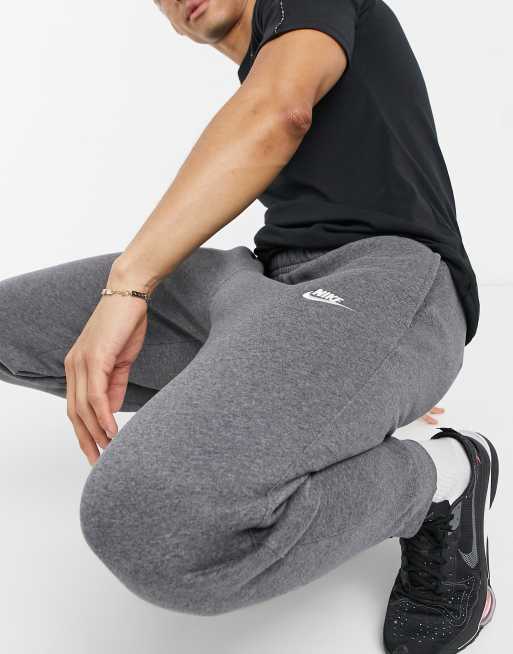 Nike Club cuffed sweatpants in charcoal heather, ASOS