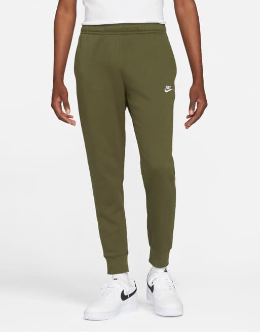 Nike Essentials Fleece cuffed cargo sweatpants in olive green, ASOS