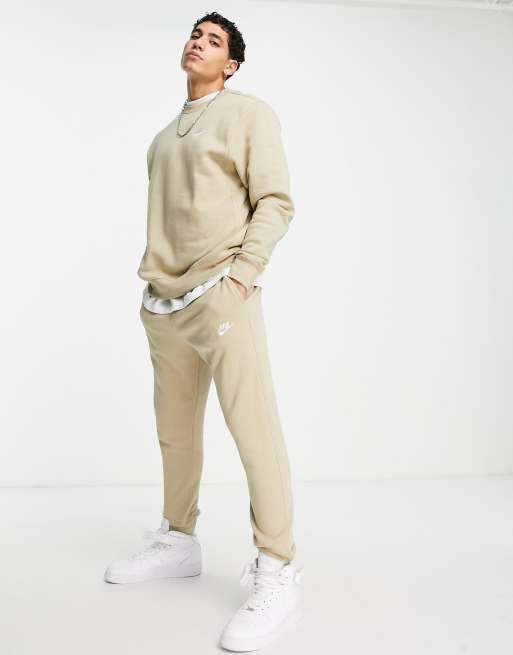 Nike Club Fleece cuffed sweatpants in stone STONE ASOS