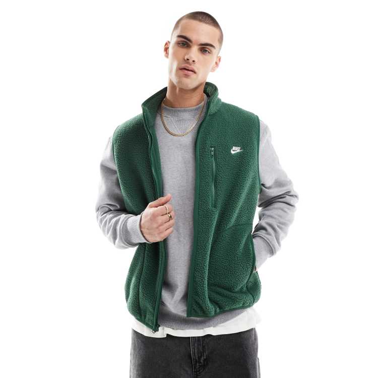 Nike Club fleece gilet in dark green ASOS