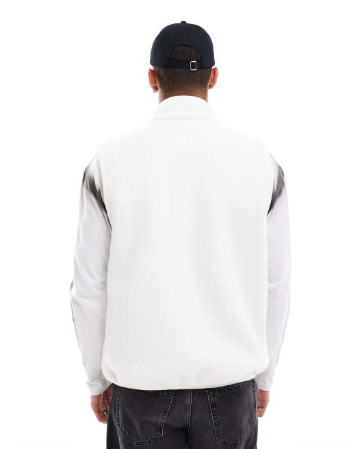 Nike Club fleece gilet in off white, 4 of 4