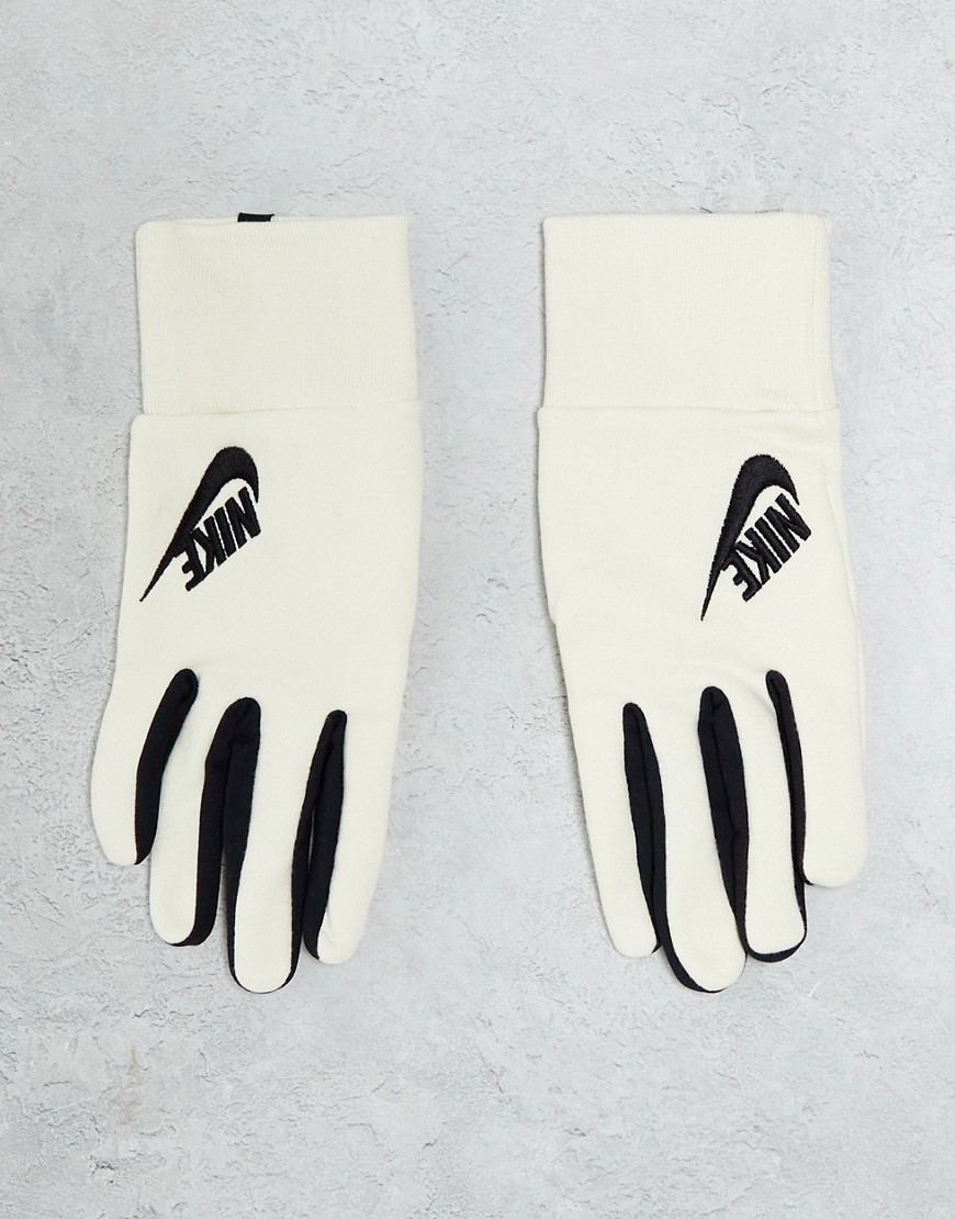 Nike Club Fleece gloves in off white