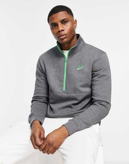 Nike Club Fleece half-zip sweatshirt in heather | ASOS