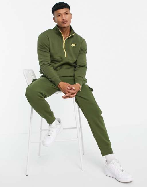 Khaki green 2025 nike half zip