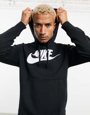 nike club hoodie black