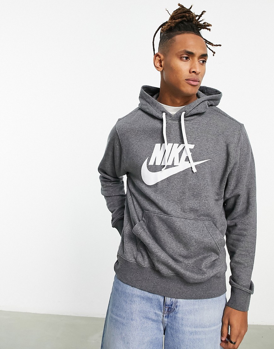 Nike Club Fleece Hbr Hoodie In Charcoal-gray