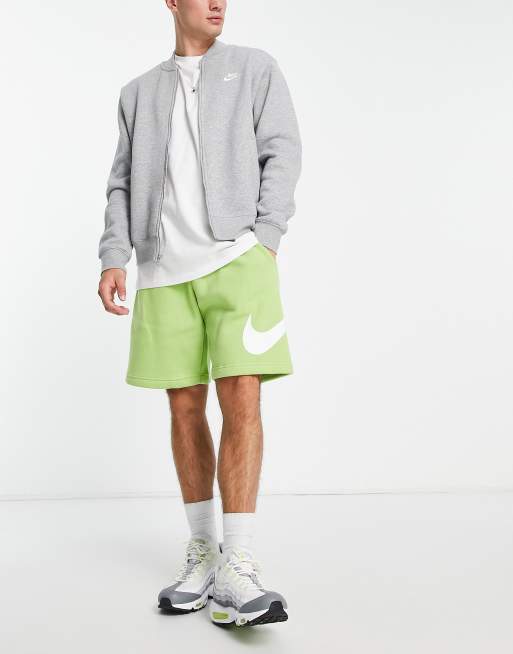 Nike Club Fleece HBR logo shorts in green ASOS