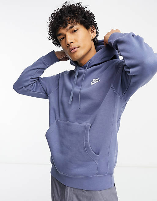 Nike Club fleece hoodie in blue | ASOS