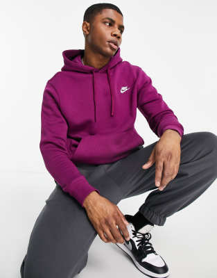 Purple nike club online hoodie