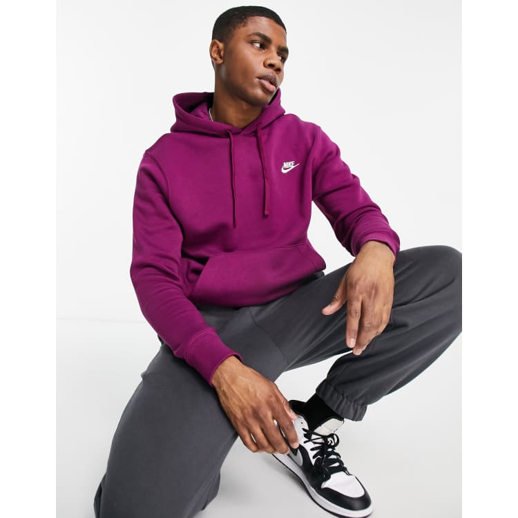 Nike Club Fleece hoodie in sangria purple