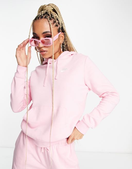 Nike club outlet fleece hoodie pink