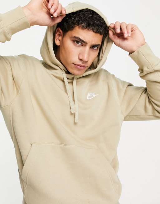 Nike club hoodie in khaki stone new arrivals