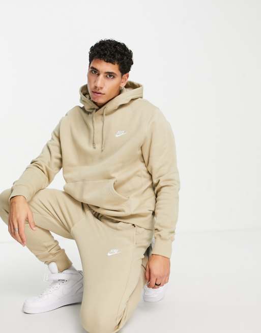 Nike club hoodie in stone new arrivals