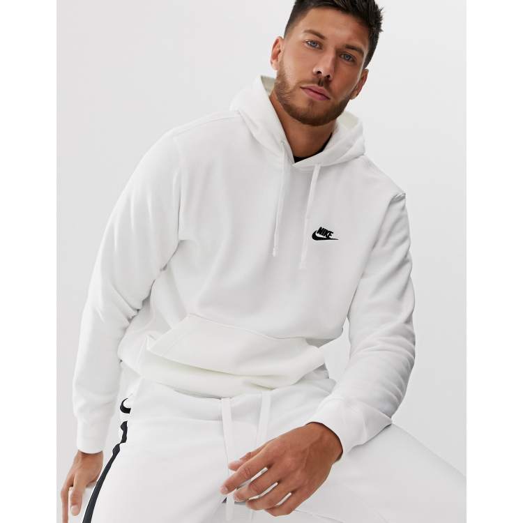 White nike fleece clearance hoodie