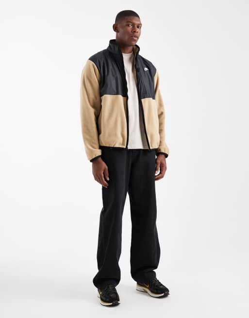 Nike Club fleece jacket in black and beige, 2 of 5