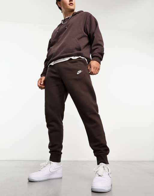 Nike Club fleece joggers in brown