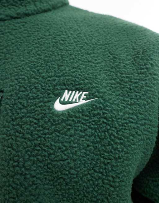 Nike Club – Fleece-Oberteil in Dunkelgrün mit durchgehendem Reißverschluss, 4 von 4