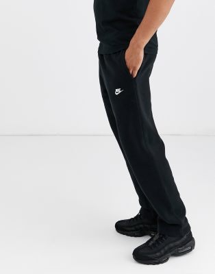 nike open hem joggers black