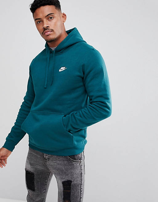 Nike Club Fleece Pullover Hoodie In Green 804346-375 | ASOS