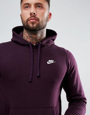 purple nike club hoodie