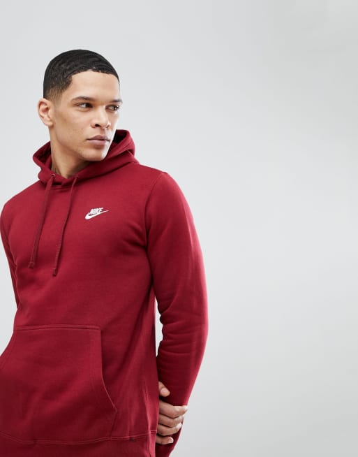 Nike Club Fleece Pullover Hoodie In Red 804346-677 | ASOS