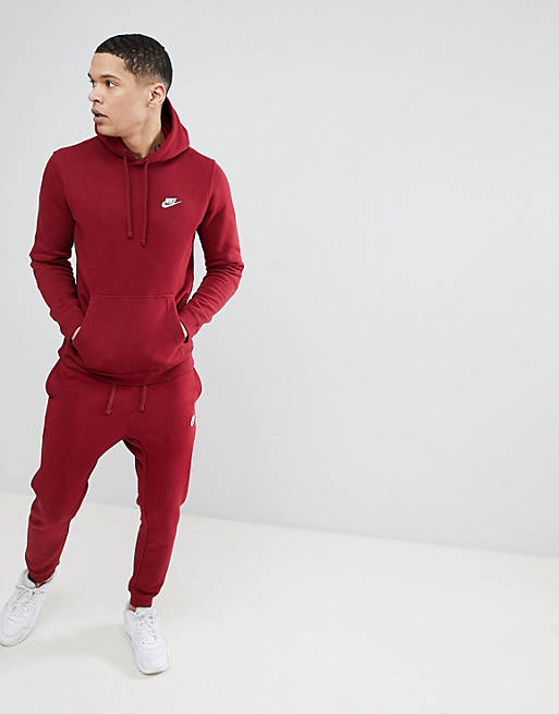Nike Club Fleece Pullover Hoodie In Red 804346-677 | ASOS