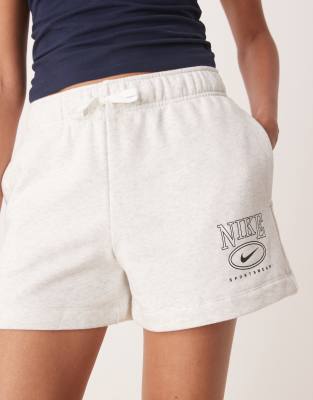 Nike Club Fleece retro logo shorts in gray