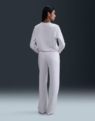 Nike Club Fleece Retro Logo Wide Leg Sweatpants In Gray