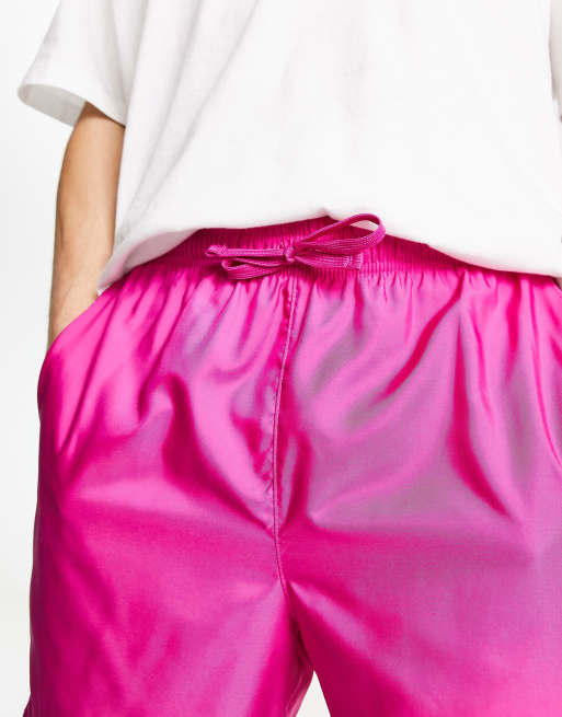 nike pink satin shorts