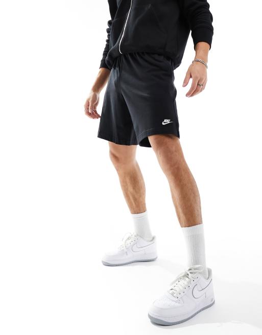 Black nike fleece shorts mens sale