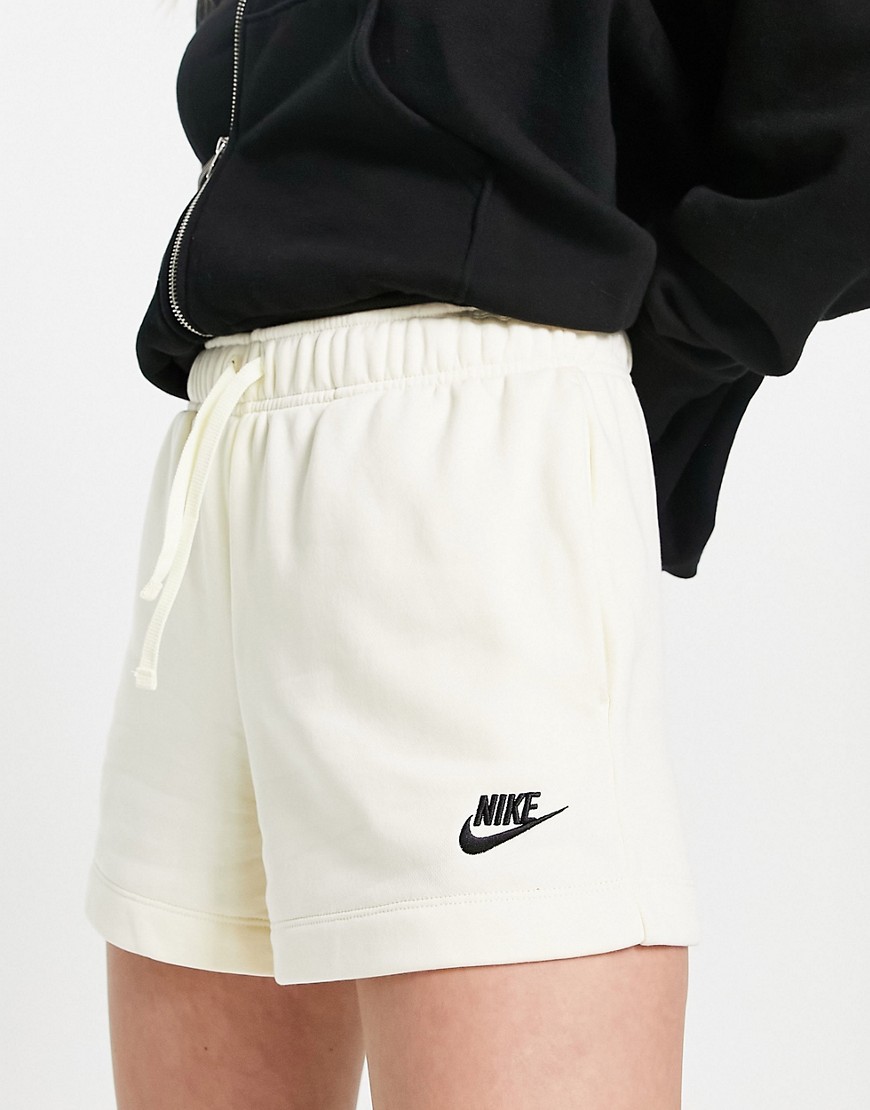 Nike Club fleece shorts in coconut milk-White