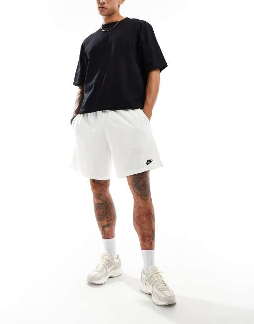 White nike fleece shorts sales