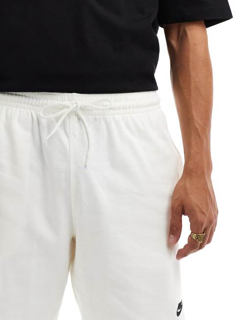 Nike white fleece shorts hotsell