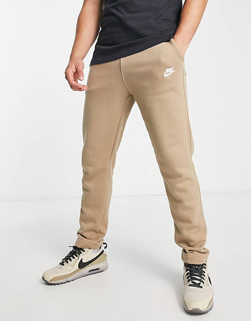 Nike Club fleece straight fit joggers in beige | ASOS