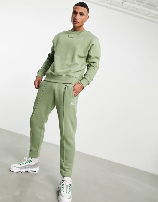 Nike Club fleece sweatshirt in oil green