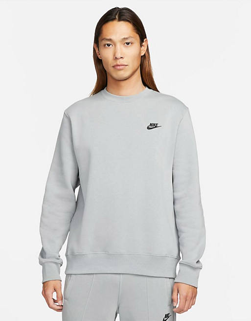 Nike Club fleece sweatshirt in particle grey | ASOS