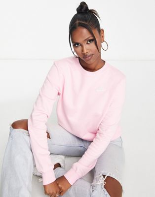 Nike Club fleece sweatshirt in soft pink