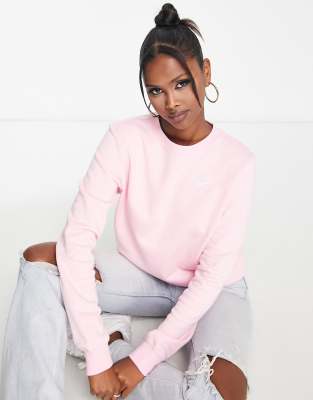 Nike Club fleece sweatshirt in soft pink