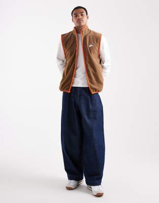 Nike Club Fleece Vest In Brown